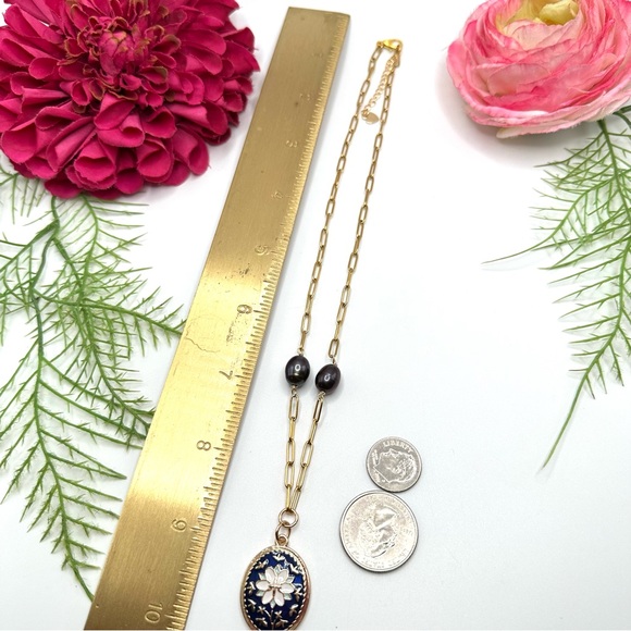 NEW⚜️Mosaic Charm & Tahitian Pearl Necklace - Picture 7 of 7